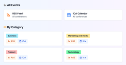 Eventea.eu má kalendáre a RSS