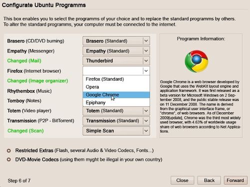Ubuntu ponúkne výber a konfiguráciu aplikácii počas inštalácie